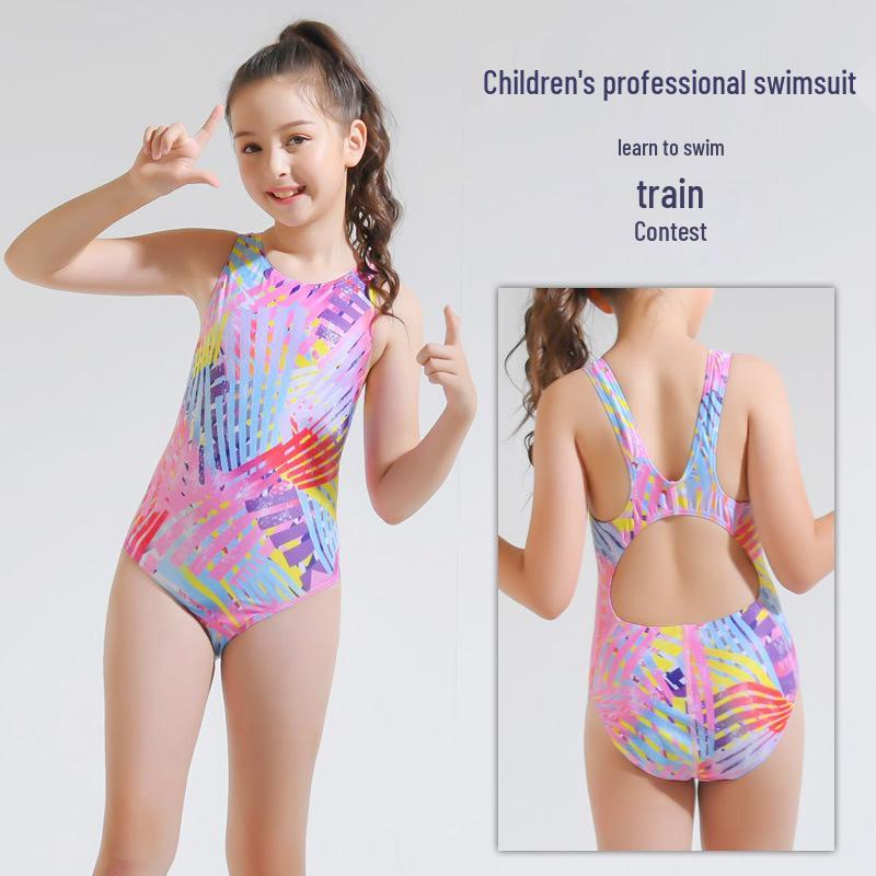 Girls' Cute One-Piece Swimsuit for Swimming Training