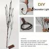 1 шт. ветка с подсветкой, на батарейках, 20 светодиодных гирлянд, домашнее DIY украшение, теплый белый или цветной, без батареек