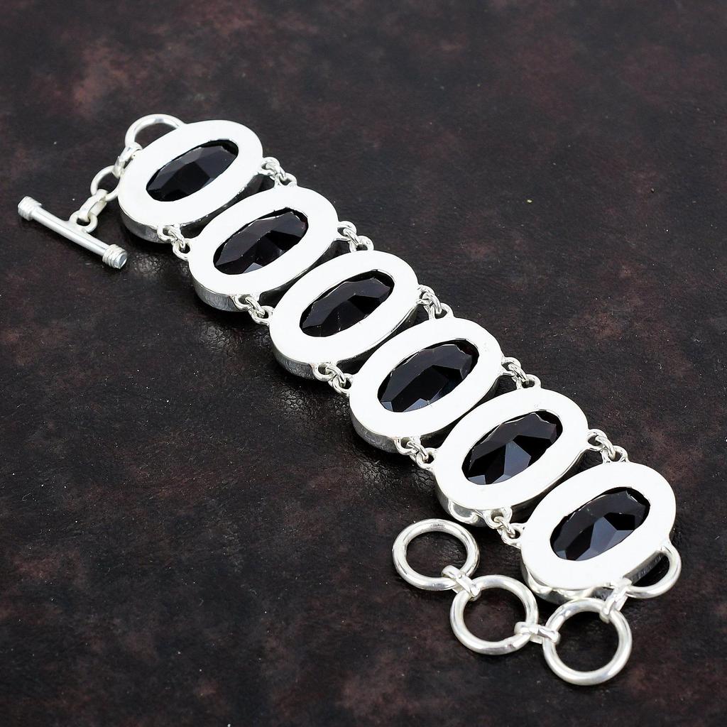 Браслет из розового аметиста с гранями, ручная работа, уникальные ювелирные изделия, браслет из натурального драгоценного камня, регулируемый браслет из стерлингового серебра 925 пробы, подарки для нее