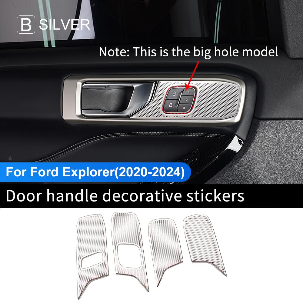 Stainless Steel Door Handle Horn Trim Sticker Cover for Ford Explorer Auto Accessories