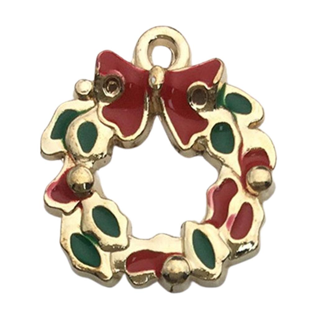 Set of 50 Christmas Oil Drop Pendants: Cute Santa, Snowman, Tree DIY Jewelry Accessories