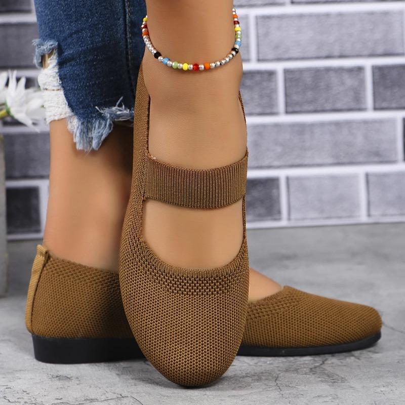 Trendy Flat Shoes 2024 Summer New Mesh Breathable Round Toe Shallow Mouth Daily Casual Women's Non Slip Flat Shoes Zapatos Mujer