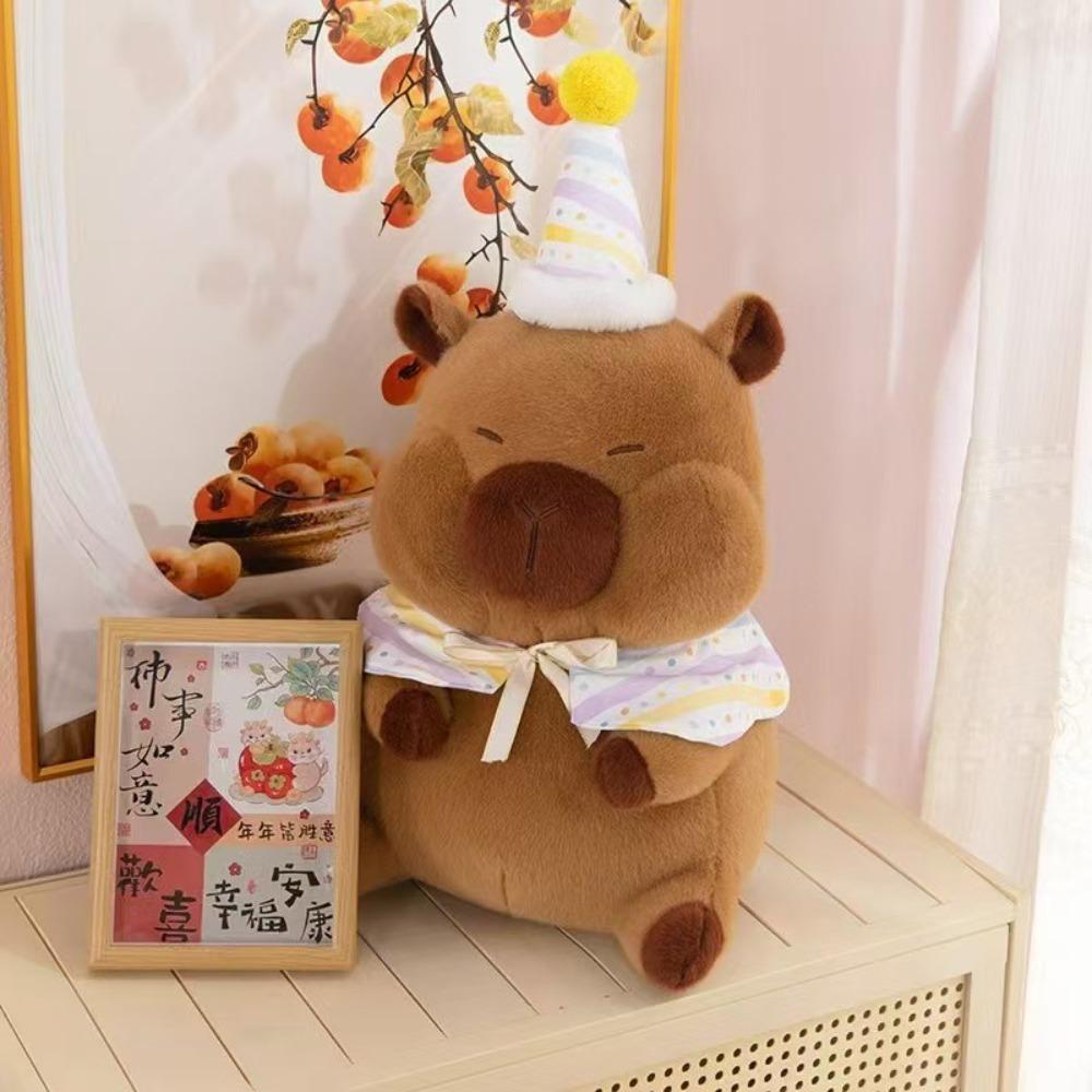 Simulation Capybara Plush Doll Cartoon Capibara Fluffty Doll Cute Capybara Plush Toy  Christmas Toy