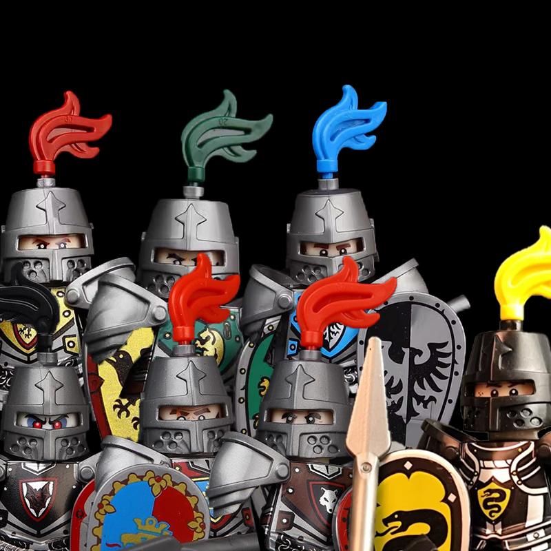 Средневековый Солдат Рыцарь Фигурка MOC Строительный Блок Зеленый Дракон Замок Пехота Орки Пират Римская Кавалерия Оружие Игрушки Подарки D122