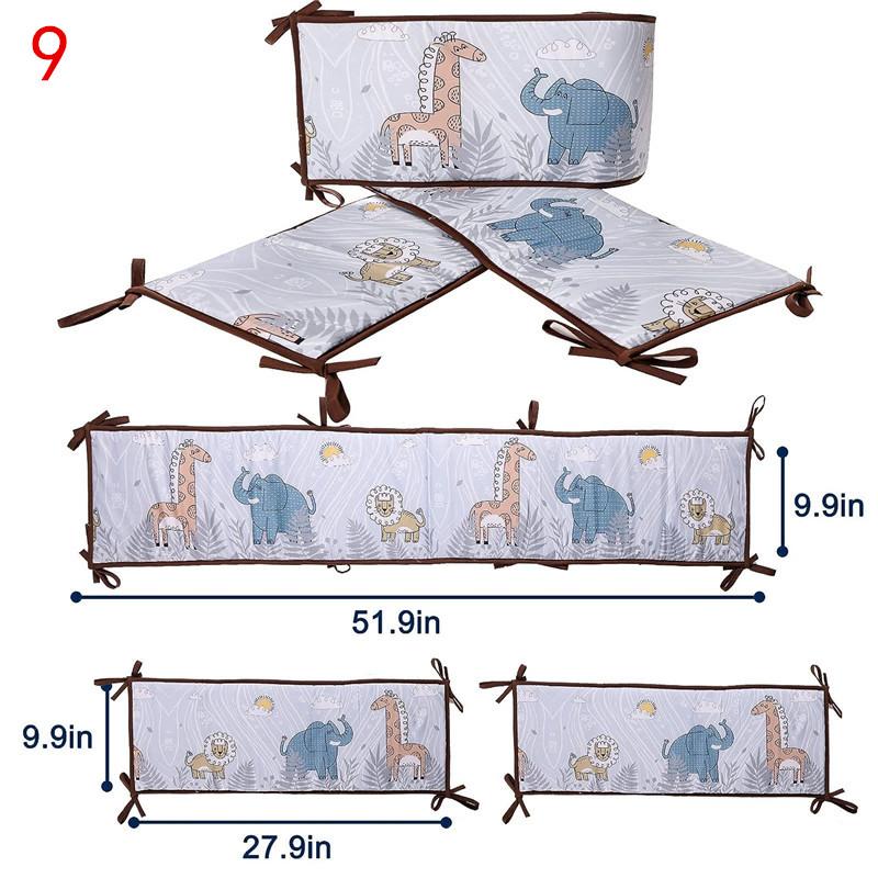 4 шт. дышащие хлопковые бортики для детской кроватки, мягкая подкладка, мягкая защита для кроватки, накладки на бампер для мальчиков и девочек