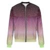 Women's Fashionable Casual Long Sleeve Color/Gradient Print Round Neck Zipper Jacket