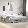 VidaXL Bed Frames and Drawers Concrete Grey 200x200 Cm Engineered Wood, Bed, Storage Bed, Double Bed Frame, Bed 3280359