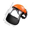 Garden Grass Trimmer Safety Helmet Hat with Full Face Mesh Protective Mask for Logging Brush Cutter Forestry Protection Tool
