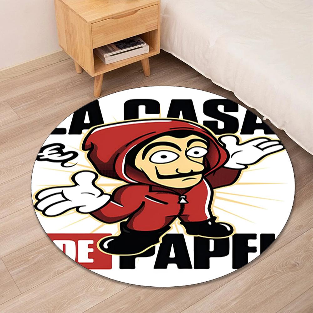 La Casa De Papel Printed Round Rug Carpet Chair Rug Area Rug Entryway Doormats,for Office Chair Living Room Bedroom Kitchen Room.