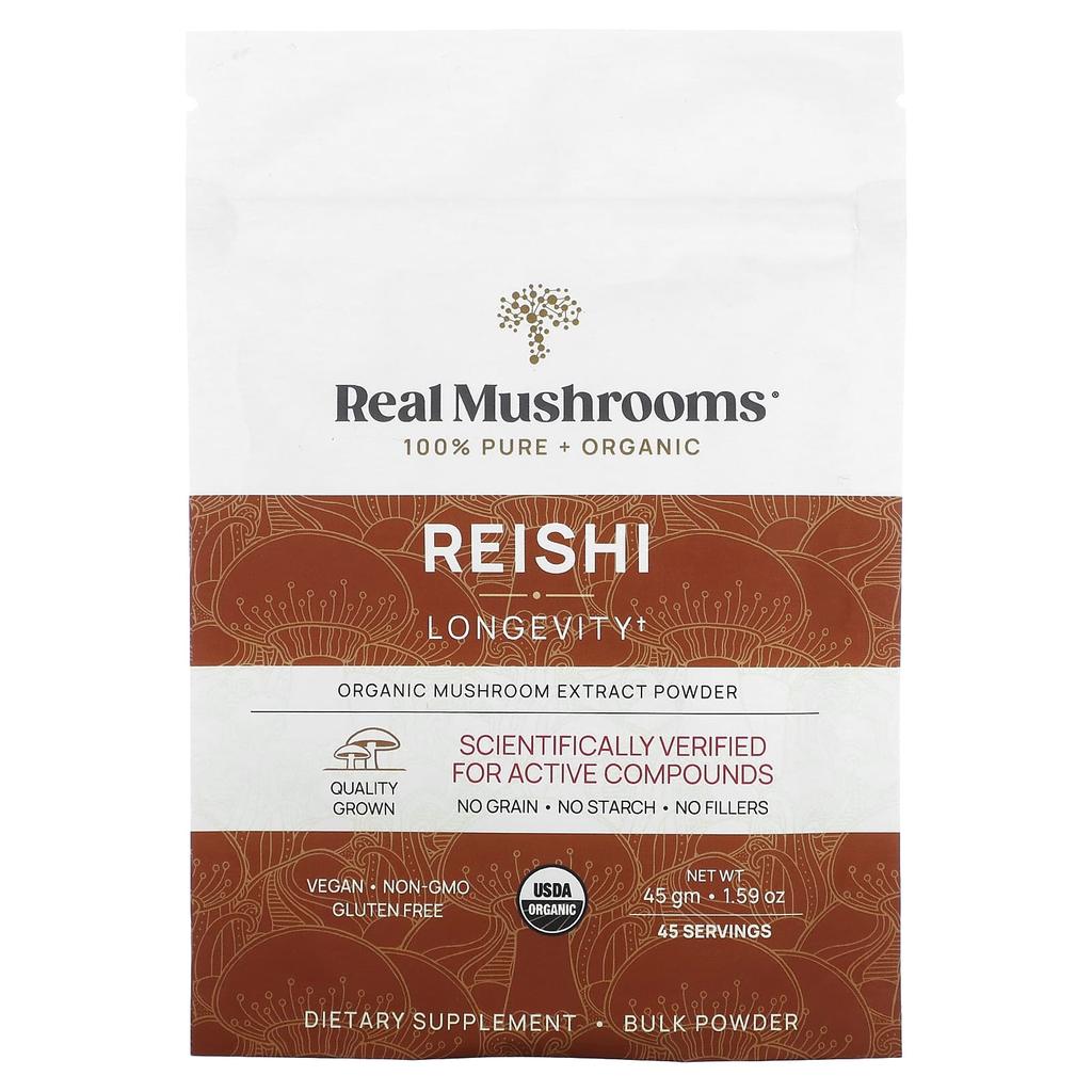 Reishi Mushroom, Organic Mushroom Extract Powder, 45G(1.59Oz)