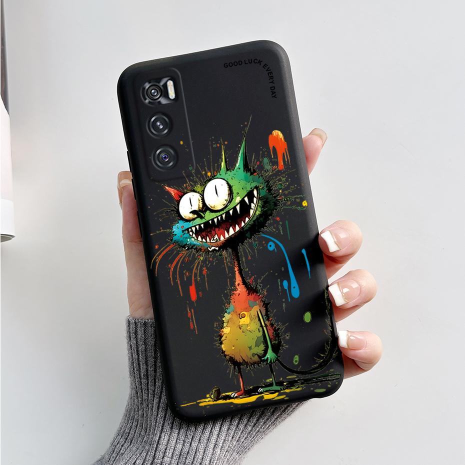 Чехол для Vivo V20 SE Чехол для телефона Vivo Y70 V20SE Милый Кролик Панда Расписной Мягкий ТПУ Чехол V2022 V2023 Защита Камеры Ударопрочный Задний Чехол