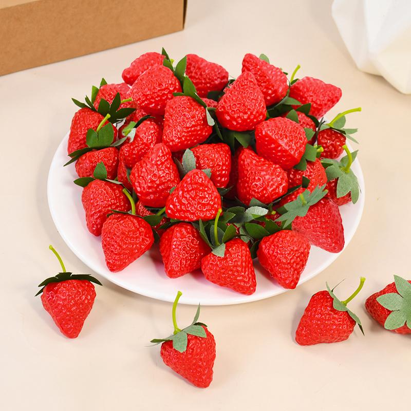 10/20Pcs Artificial Strawberries Fake Plastic Fruit for Home Kitchen Garden Decoration Photo Props Christmas Party DIY Decor