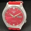 SEIKO 5 AUTOMATIC VINTAGE JAPAN 7009A MENS RED COLOR DIAL WATCH a701312-5 R206a-a701312