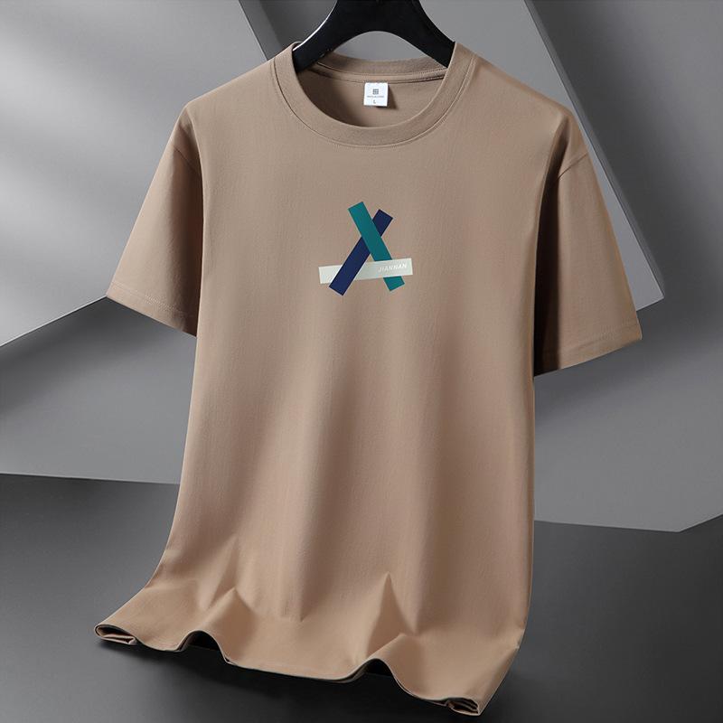 QICED Summer Short-sleeved T-shirt Men's O-neck Trend Bottom Shirt