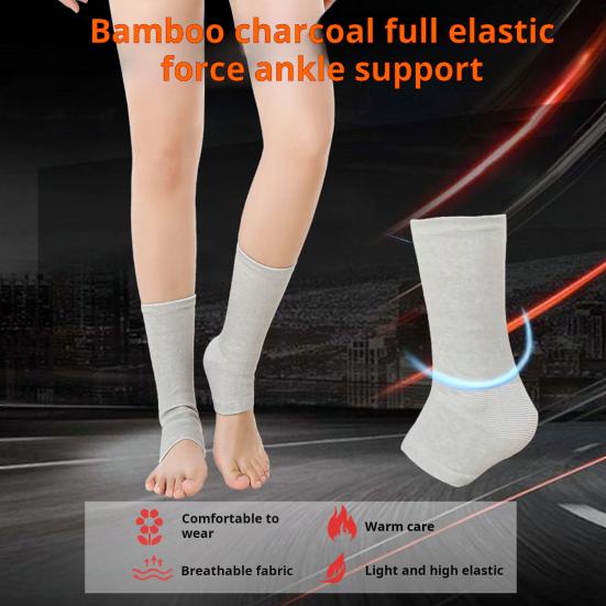 1/2Pairs Bamboo Foot Sleeves Ankle Brace Compression Socks Foot Pain Relief Pressure Relief Lightweight Foot Muffs Protective Gear