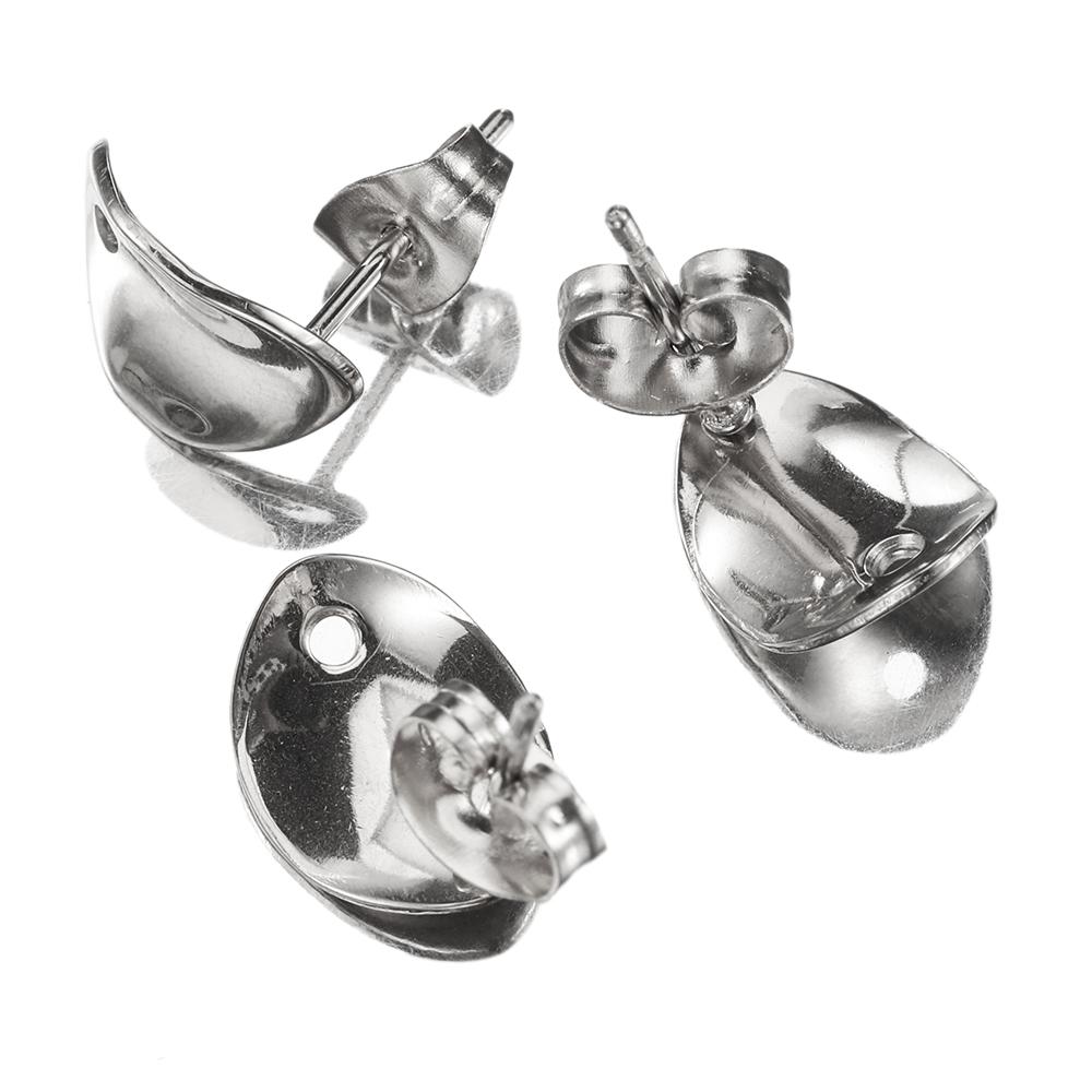 No Fade 10pcs Stainless Steel Ear Studs with Ear Back Love Heart Moon Earrings Dangle Pendants for DIY Jewelry Making Supplies