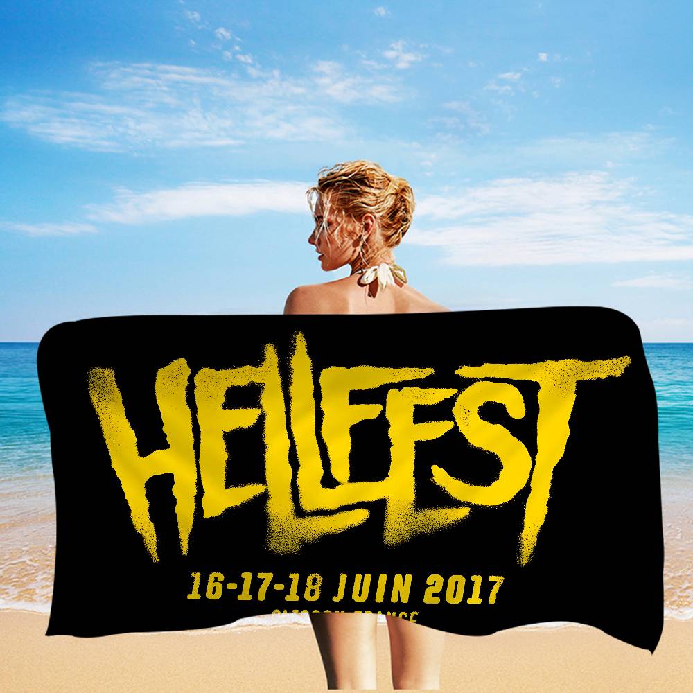 Знаменитый музыкальный фестиваль H-Hellfest Микрофибровое одеяло Быстросохнущие пляжные полотенца Большой размер с принтом Супервпитывающее полотенце-одеяло