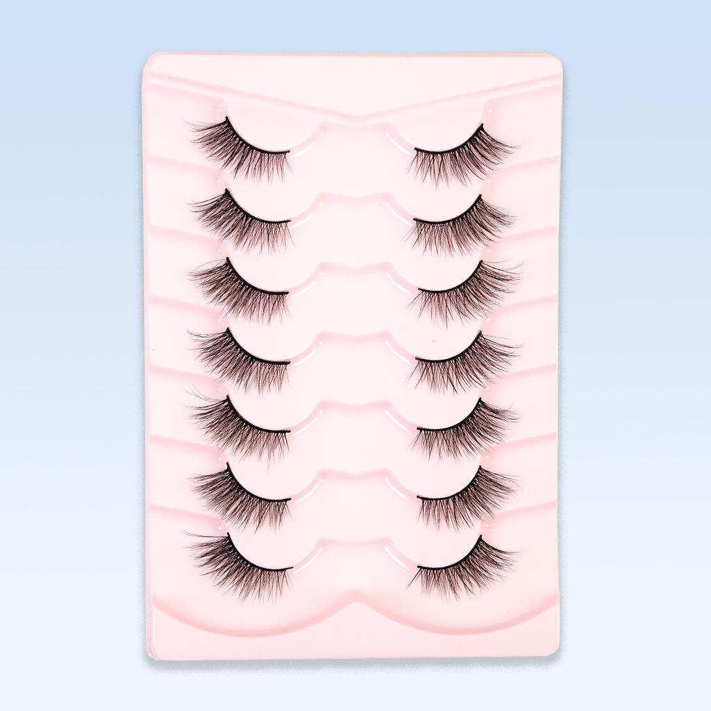 Middle East Half-eye 3D Short Cat Eye Eyelashes 7 Pairs of False Eyelashes Simulated End-of-eye Half-section