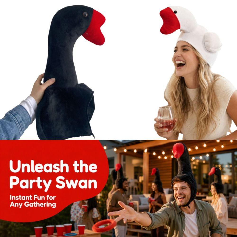Creative Halloween Party Hat Plush Cartoon Goose Hat Novelty Big Goose Headgear Cosplay Costume