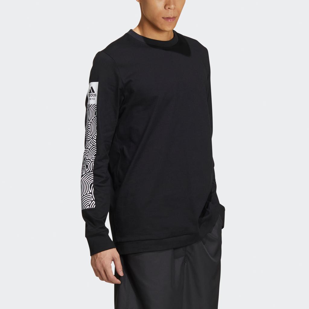 adidas Футболки Мужские Черные С Круглым Вырезом Умеренный Прямой Крой GD4976