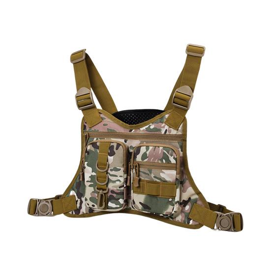 Нагрудная сумка для занятий спортом на открытом воздухе для мужчин, передняя сумка-жилет для бега с несколькими отделениями, EDC дорожный нагрудный рюкзак для тренировок, езды на велосипеде, пеших прогулок