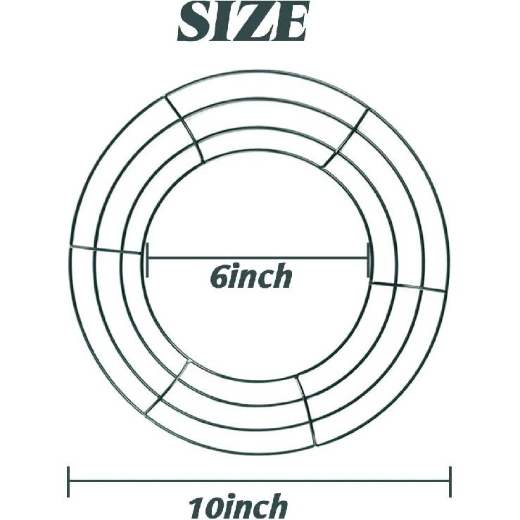 TIHOOD 6 шт. 10” Металлический каркас для венка Круглая металлическая форма для венков для поделок и цветочных композиций на свадьбы, Рождество, домашние вечеринки, Темно-зеленый