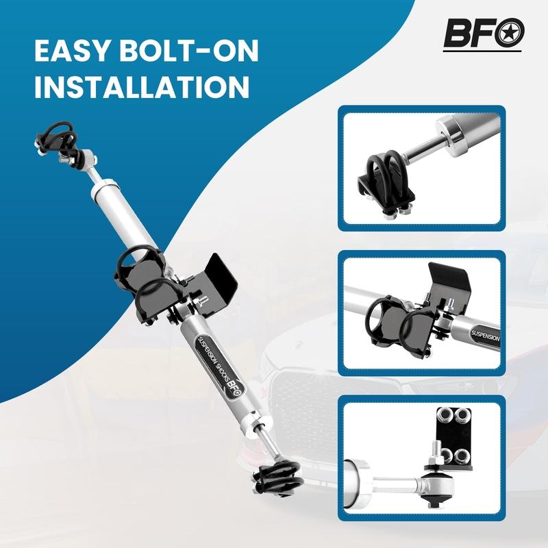 Dual Steering Stabilizer Damper Kit 2''-6'' LIFTs for Jeep Wrangler JK 2007-2017