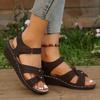 Large Size Wedge Heel Sandals for Women In the Summer of 2025, the New Casual Round Head Cross Belt Sandals for Women