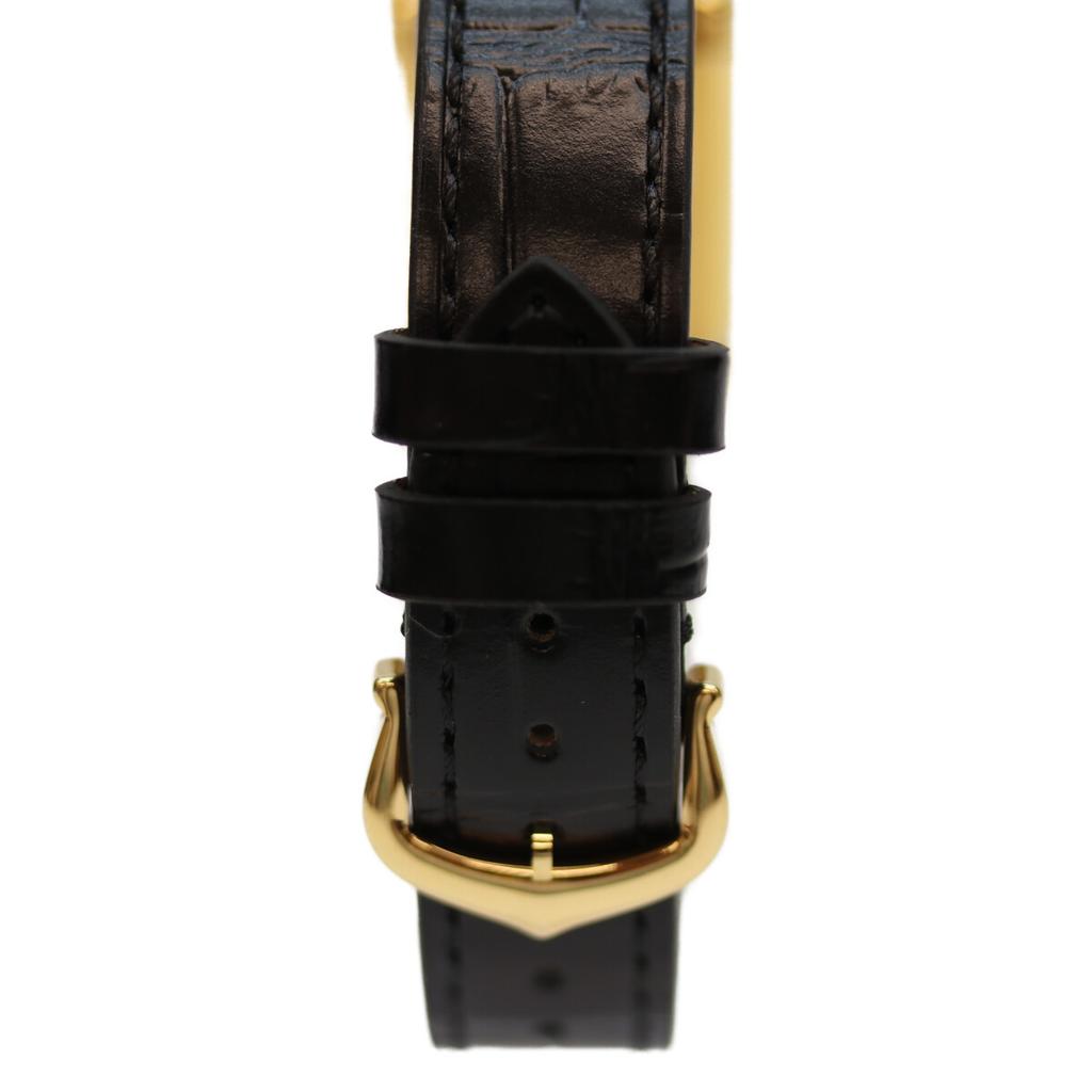 Cartier 76-81 925 Must Tank Vermeil SM Bold Dial Hand Winding Leather Watches Black / goldUsed