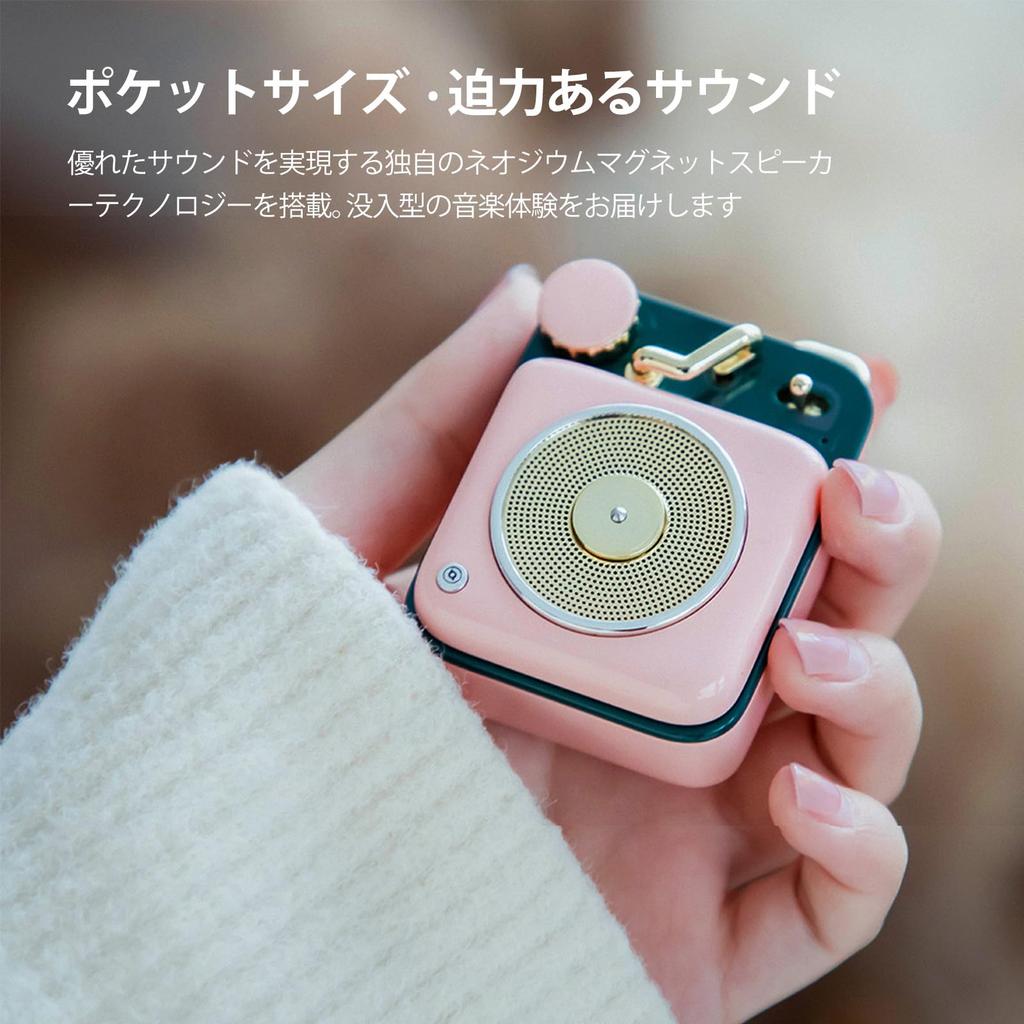 MUZEN Мини Bluetooth-динамик Button Blossom, Размер/Беспроводной/Ретро-стиль/Милый/Подарок (Вишнево-розовый)