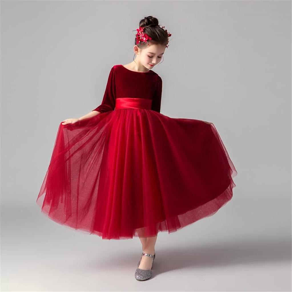 VIISEN Piano Recital Long Junior Perfect for Stage and as a Children's Dress, Dress, Dress, Girls' Dress, Elegant, High-Quality Dress, Recitals,