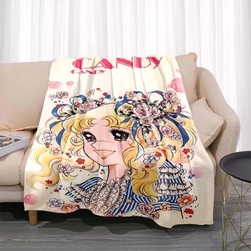 Одеяло Candy Candy Anime Kawaii Japanese Anime Flannel Super Soft Warm Blanket Подходит для дома Four Seasons Bedroom Blanket