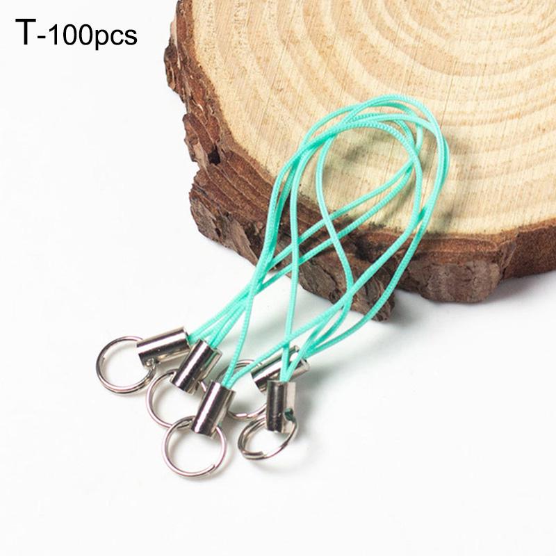 50Pcs Key Rings Cell Phone Braided Lanyard Cords Jewelry Findings DIY Rope Keychains Mobile Clasp