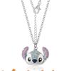 Adorable Cartoon Character Stitch Shimmering Drip Oil Jewelry Set Elegant Necklace Bracelet And Earrings For All Occasions