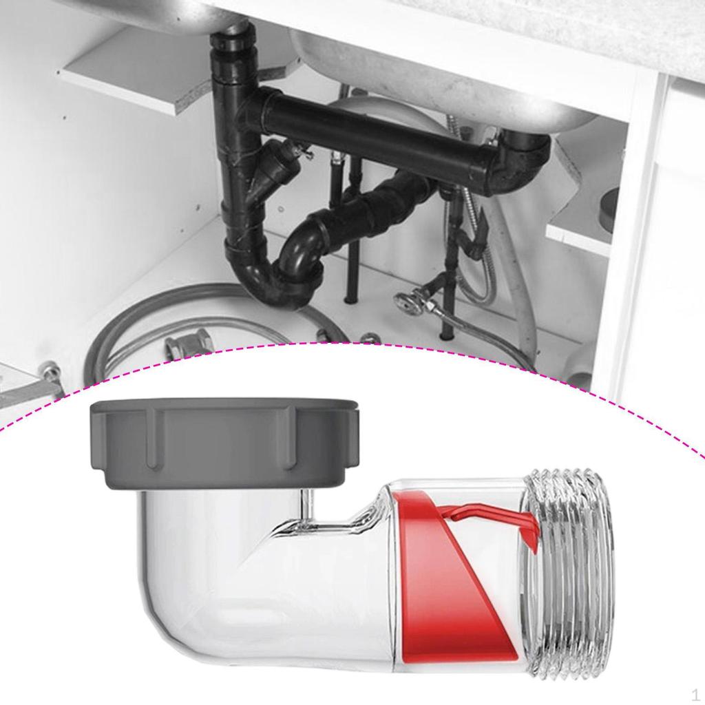 Drain Pipe Siphon Backflow Preventer Made of PP Material with Visible Design for Kitchen Bathroom