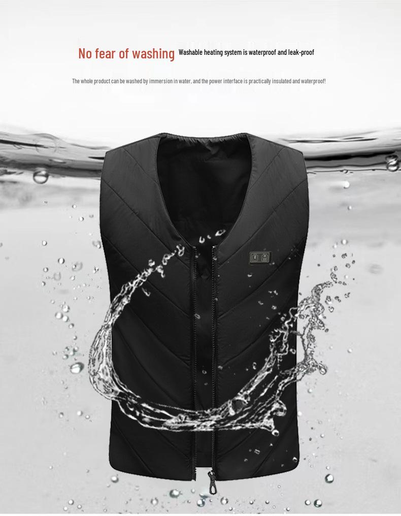 Cross-Border Intelligent Heated V-Neck Vest: Dual-Control, Four-Zone Heating, Unisex Constant Temperature Warm Jacket
