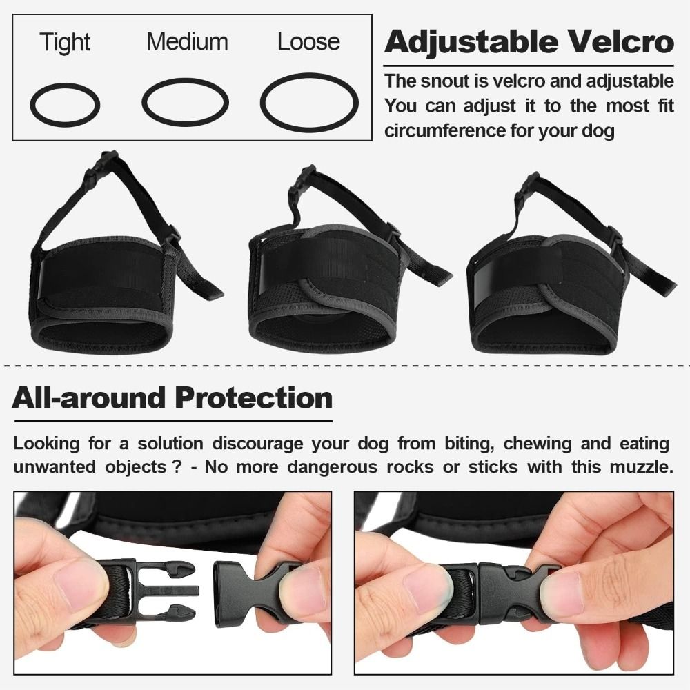 Удобная сетчатая морда для собак с регулируемым ремешком, переносная маска для собак, загубник для маленьких и средних собак