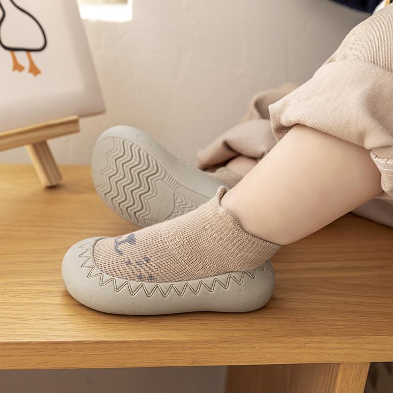 2025 Весна Новые Детские Тапочки Носки Обувь Из Гребенного Хлопка Детские Нескользящие Носки Для Малышей Мультяшные Туфли Носки
