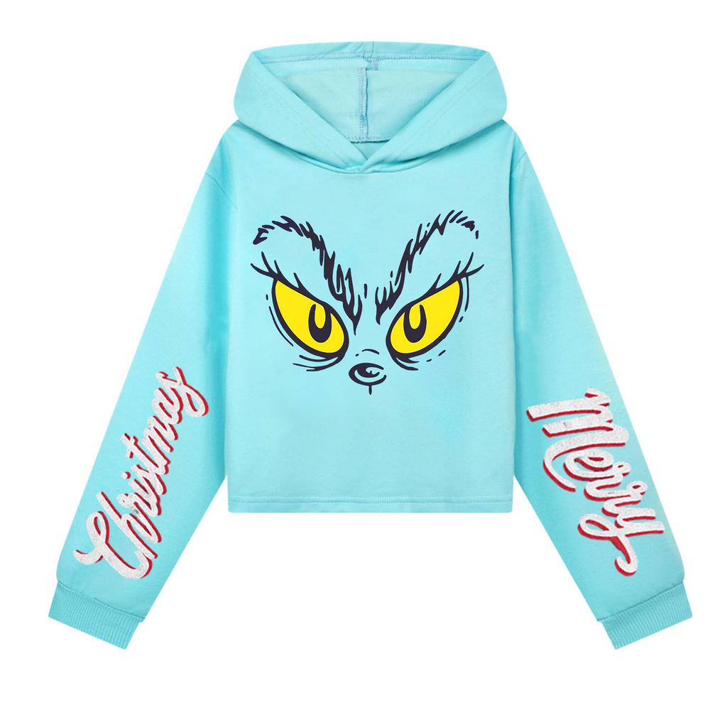 Kids' Casual Fashion Christmas Printed Long Sleeve Hooded Sweatshirt (No Drawstring)