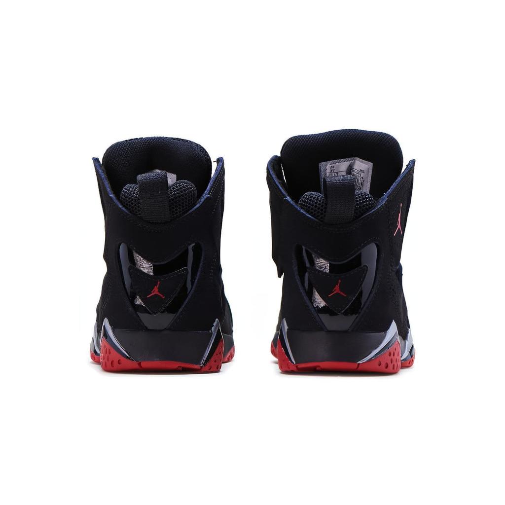 Jordan True Flight Lace-Up Round Toe Non-Slip Shock Absorbing Wear-Resistant High-Top Basketball Shoes Kids Sneakers Black Red 343796-062