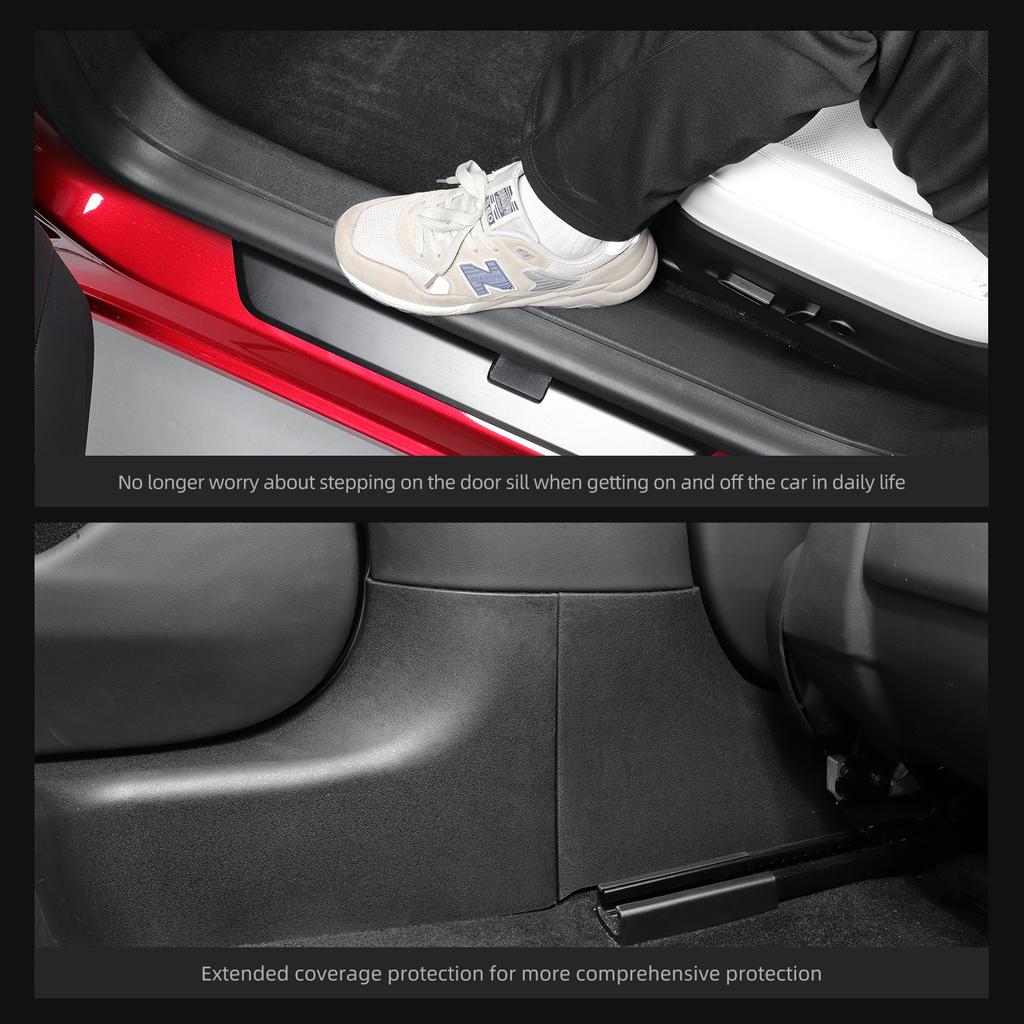 for Tesla Model 3 Highland 2025 2025 Door Sill Strip Guard Car Threshold Protector Accessories Central Control Anti-kick Pad LHD