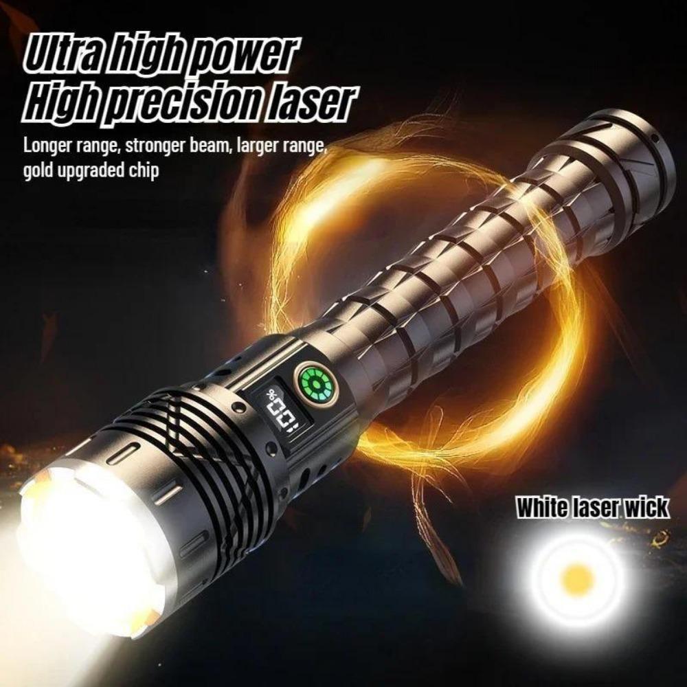 Сверхмощный светодиодный фонарик 100000 люмен Сверхмощный уличный аккумуляторный ручной фонарь 5 режимов Зарядка Type-C Освещение 2000 м