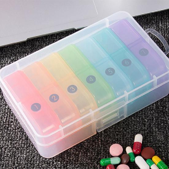 Pill Box Classified Travel Accessories Large Capacity Weekly Travel Capsule Tablet Organizer Case Durable Organization Wear Resistant