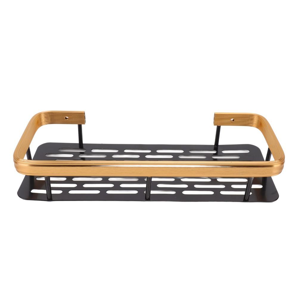 Aluminium Shower Shelf Black Gold Rustproof Shower Organizer No Drill Installation Single Tier Bathroom Shelf Rack