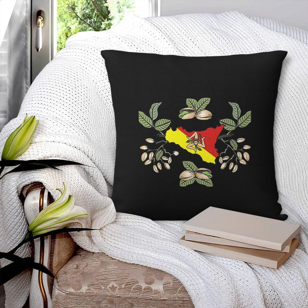 Sicilia Frastuca Pistacchio Siciliano Sicily Trinacria Square Pillowcase Cushion Cover Pillow Case Throw Pillow Cover