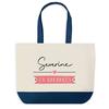 Tote bag - PLANETEE - Severine en Vacances - fond bleu - coton - 40x45 cm
