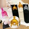 1 Pair Mid-Length Socks Creative Cat Egg Design Funny 3D Pattern Breathable Clothing Accessories Cute Socks Comfortable One Size