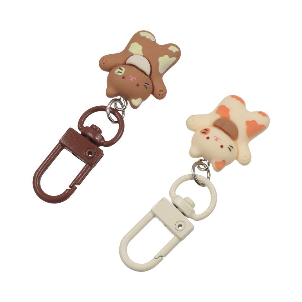 Resin Cartoon Cat Keychain Funny Cute Keychain Pendant Kawaii Mini Kitten Keyring Couple