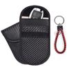 1PC Car Key Fob Protector With Keyring Case Faraday Cage Keyless Blocking Bag Anti-Theft Pouch Key RFID Signal Blocker Bag With Key Chain