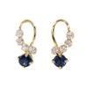 Sapphire Earrings 18K Yellow Gold K18 18K September Birthstone Gemstone Blue [Barzaz] Women's